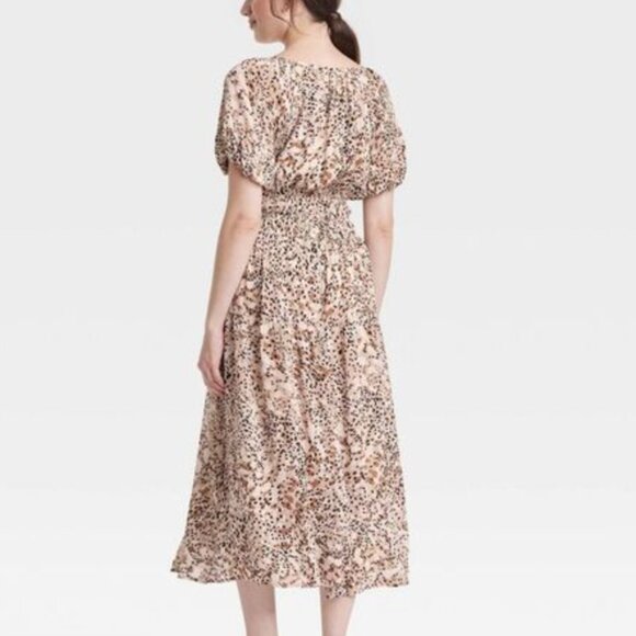 Women's Puff Short Sleeve Drop Tiered Midi A-Line Dress - Universal Thread - XL - Picture 4 of 4